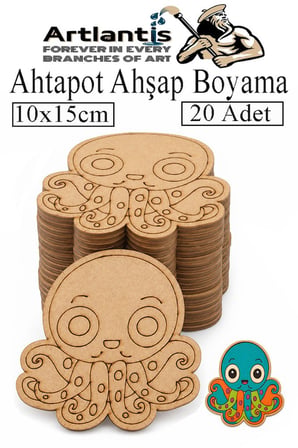 Ahşap Boyama Deniz Canlıları 20 Adet 10x15cm Boyama Figürü Etkinlik Çoçuk Gelişim Motor Beceri Kreş Anasınıfı