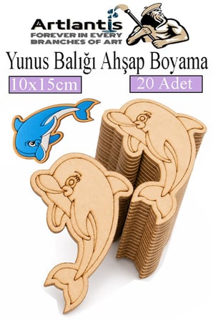 Ahşap Boyama Deniz Canlıları 20 Adet 10x15cm Boyama Figürü Etkinlik Çoçuk Gelişim Motor Beceri Kreş Anasınıfı