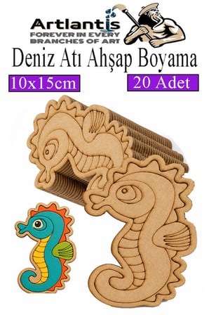 Ahşap Boyama Deniz Canlıları 20 Adet 10x15cm Boyama Figürü Etkinlik Çoçuk Gelişim Motor Beceri Kreş Anasınıfı