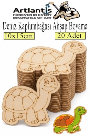 Ahşap Boyama Deniz Canlıları 20 Adet 10x15cm Boyama Figürü Etkinlik Çoçuk Gelişim Motor Beceri Kreş Anasınıfı