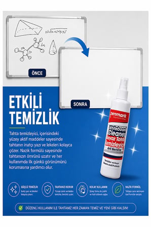 Beyaz Tahta Temizleyici Spreyi 250 ml 1 Adet Penmark Tahta Spreyi Sınıf Okul Tahta Spreyi Beyaz Yazı Tahtası Spreyi