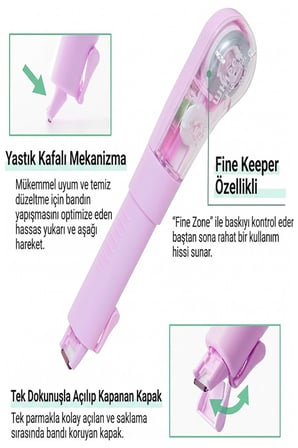 Şerit Daksil Beyaz 5mmx5 Metre 1 Adet P-4468 Fixpoint Şerit Düzeltici Şerit Silici Yazı Silici Büro Ofis Okul