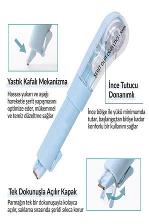 Şerit Daksil Beyaz 5mmx5 Metre 1 Adet P-4468 Fixpoint Şerit Düzeltici Şerit Silici Yazı Silici Büro Ofis Okul