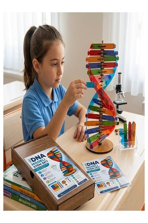 Dna Modeli 1 Paket Ahşap DNA Yapım Seti Dna Sarmalı Deney Yapım Seti Okul Materyali Fen Bilimleri