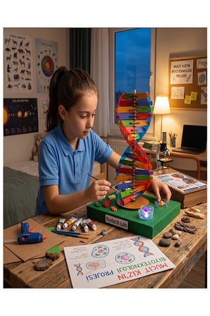 Dna Modeli 1 Paket Ahşap DNA Yapım Seti Dna Sarmalı Deney Yapım Seti Okul Materyali Fen Bilimleri