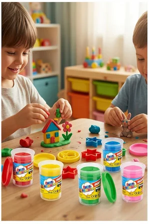 Oyun Hamuru 6 Renk 780gr 1 Paket Nova Color 6 lı Oyun Hamuru Kurumaya Karşı Dirençli Okul Öncesi Kreş Yumuşak Dokulu
