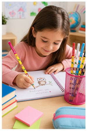 Baykuş Kurşun Kalem 8 Adet Faber Castell Yuvarlak Gövdeli Siyah Kurşun Kalem Yumuşak Yazım Kolay Tutuş Kaliteli Okul