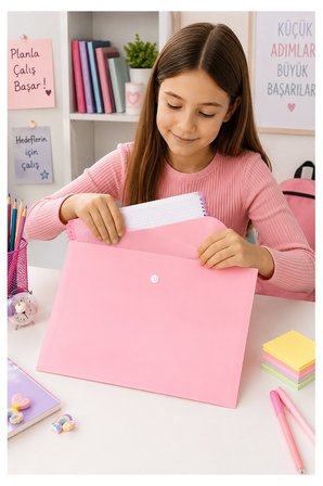 Çıtçıtlı Dosya 6 Renk Pastel A4 1 Paket Dosy Plastik Renkli Zarf Dosya Çıt Çıtlı Dosya Ödev Evrak Belge Saklama