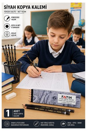 Siyah Kopya Kalemi 1 Adet Fatih Dermo Siyah Kopya Kalemi Deri ve Cilt Kalemi