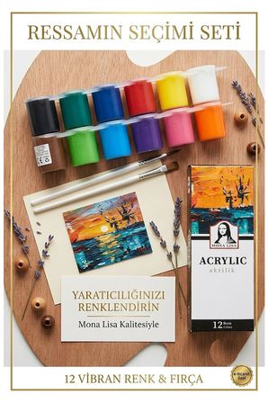 neon ve pastel akrilik boya 12 renk 1 paket monalisa 22 ml 12 li akrilik boya resim dersi tuval ahşap taş boya seti