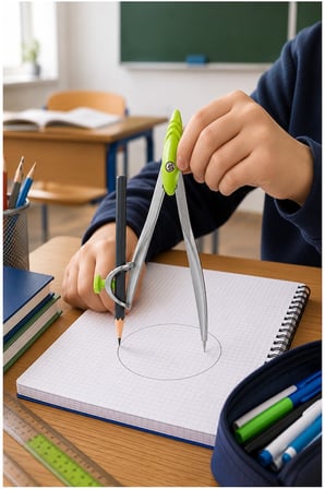Siyah Metal Pergel Kurşun Kalemli 1 Adet Maped Study 119410 Pergel Matematik Geometri Mimari Proje Teknik Çizim