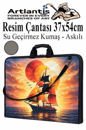 Resim Çantası Desenli Kumaş 37x54 cm 1 Adet Kız ve Erkek Teknik Resim Dosya Proje Çantası 35x50 cm Askılı Fermuarlı