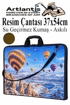 Resim Çantası Desenli Kumaş 37x54 cm 1 Adet Kız ve Erkek Teknik Resim Dosya Proje Çantası 35x50 cm Askılı Fermuarlı