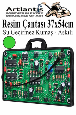 Resim Çantası Desenli Kumaş 37x54 cm 1 Adet Kız ve Erkek Teknik Resim Dosya Proje Çantası 35x50 cm Askılı Fermuarlı