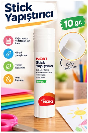 Glue Stick Yapıştırıcı Katı Yapıştırıcı 10 Gr Ruj Yapıştırıcı 1 Adet Noki Okul Yapıştırıcısı Zararsız Büro Ofis Fotoğraf