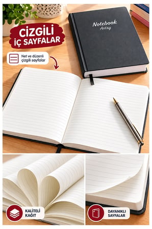 Kırmızı Ciltli Çizgili Defter 300 Yaprak 20x28cm 1 Adet Çok Yapraklı Sert Kapaklı Not Hesap Defteri Okul Ofis Büro