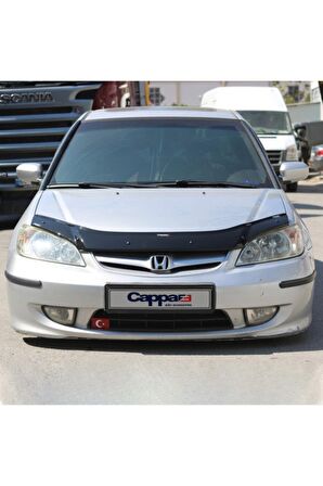 Honda Civic Ön Kaput Koruma Rüzgarlığı 3mm Akrilik (ABS) Parlak Siyah Deflektör 2001-2006