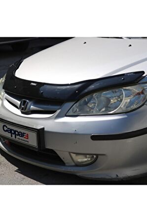 Honda Civic Ön Kaput Koruma Rüzgarlığı 3mm Akrilik (ABS) Parlak Siyah Deflektör 2001-2006