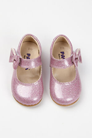 Paqpa Doria Kız Bebek Soft Tabanlı Lila Simli Rugan Babet AB1001-12