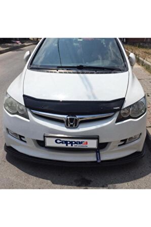 Honda Civic Ön Kaput Koruma Rüzgarlığı 3mm Akrilik (ABS) Parlak Siyah Deflektör 2006-2012