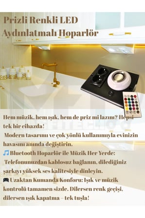Masfitech Tezgah Altı Bluetooth Müzik Çalar Prizmatik Venüs Siyah