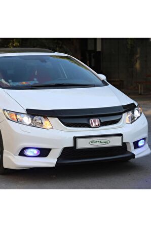 Honda Civic 9 Ön Kaput Koruma Rüzgarlığı 3mm Akrilik (ABS) Parlak Siyah Deflektör 2012-2016