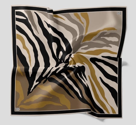 Levidor Kristal Eşarp Zebra Desen Siyah