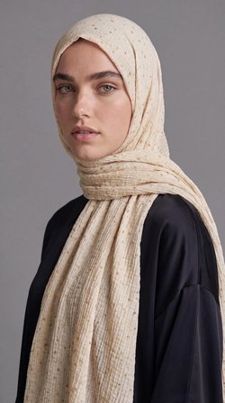 Levidor Müslin Benekli Şal Vizon