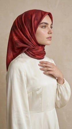 Levidor Kristal Eşarp Bulut Düşü Desen Bordo