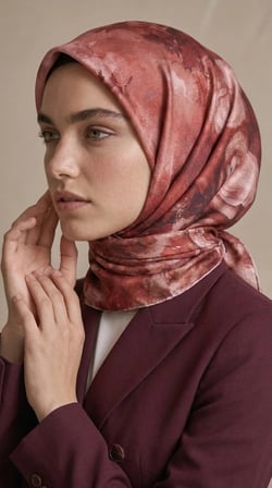 Levidor Kristal Eşarp Gül Degrade Desen Pudra
