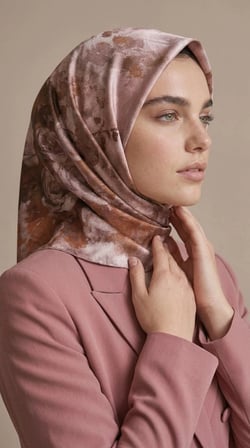 Levidor Kristal Eşarp Gül Degrade Desen Pembe