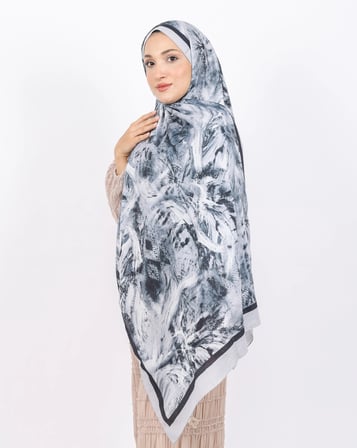 Luissa Bambu Kraş Şal Pastel Desen Siyah Gri