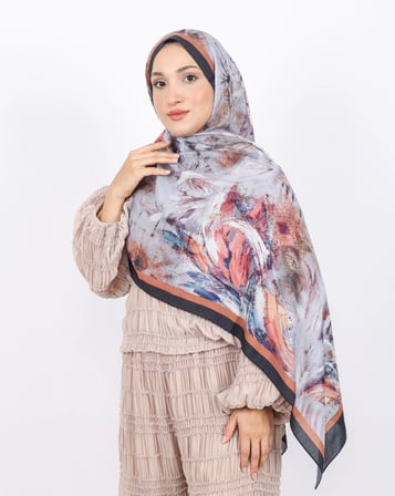 Luissa Bambu Kraş Şal Pastel Desen Siyah
