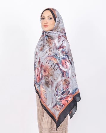 Luissa Bambu Kraş Şal Pastel Desen Siyah