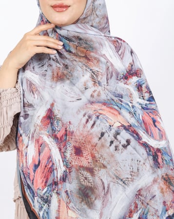 Luissa Bambu Kraş Şal Pastel Desen Siyah