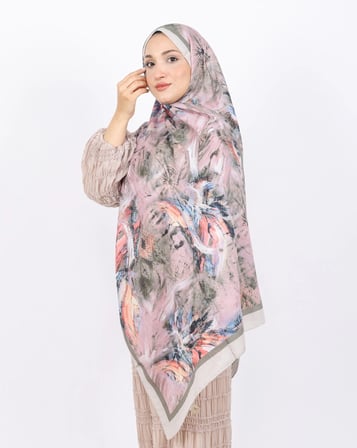 Luissa Bambu Kraş Şal Pastel Desen Taş