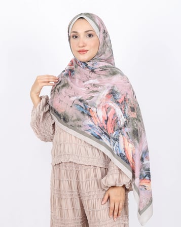 Luissa Bambu Kraş Şal Pastel Desen Taş