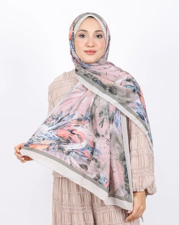 Luissa Bambu Kraş Şal Pastel Desen Taş
