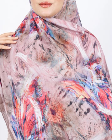 Luissa Bambu Kraş Şal Pastel Desen Vizon
