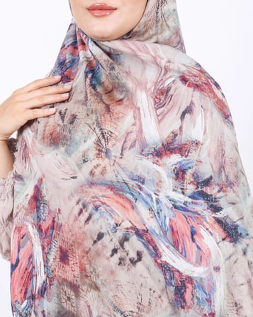 Luissa Bambu Kraş Şal Pastel Desen Haki