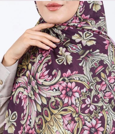 Luissa Bambu Kraş Şal Osmanlı Desen Mor
