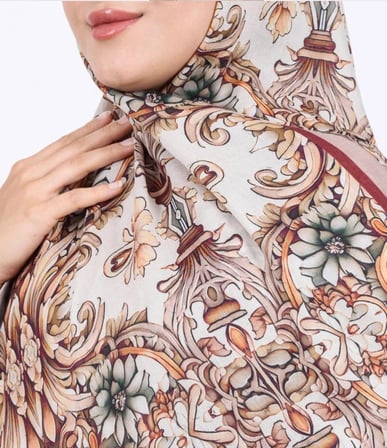 Luissa Bambu Kraş Şal Osmanlı Desen Vizon