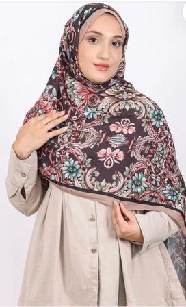 Luissa Bambu Kraş Şal Osmanlı Desen Karamel