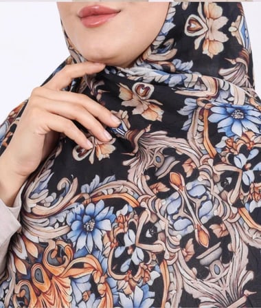 Luissa Bambu Kras Sal Osmanli Desen İ̇Ndigo Mavi