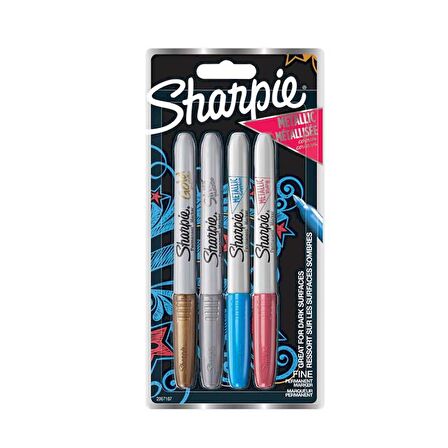 Sharpie Metalik Markör Karışık 4'lü Blister 