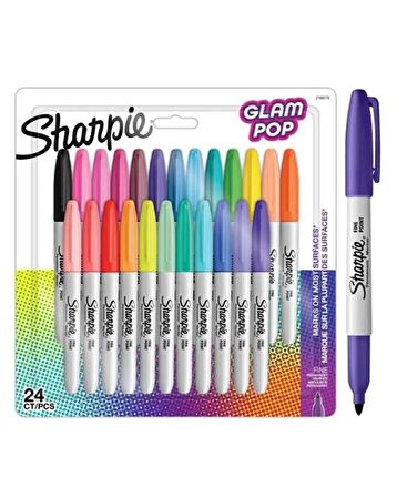 Sharpie Glam Pop Fine Permanent Marker 24lü Kalem Seti 2198779