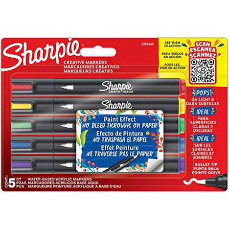 Sharpie Markör Akrilik Yuvarlak Uç 5 Li Bls 2201069