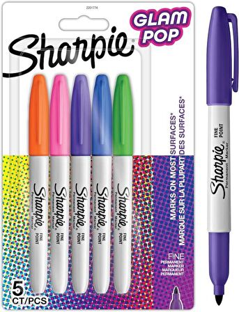 Sharpie Glam POP mFine Permanent Markör 5 Li