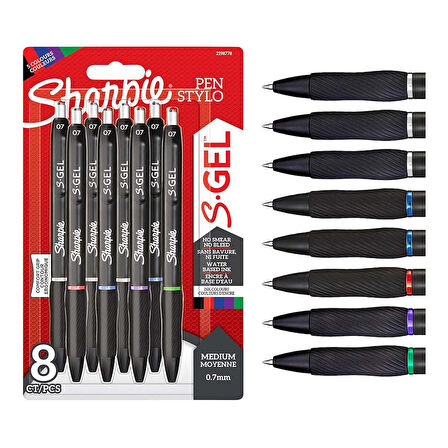 Sharpie S.Gel Jel Mürekkepli Kalem 0.7mm Fashion Beyaz 8’li Blister 2208551