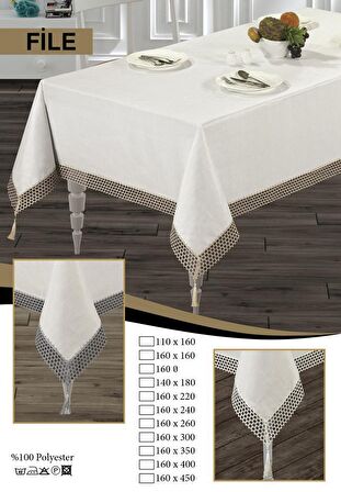 NİVEMESHOME FİLE GRİ 160*220 MASA ÖRTÜSÜ EVLÜKS